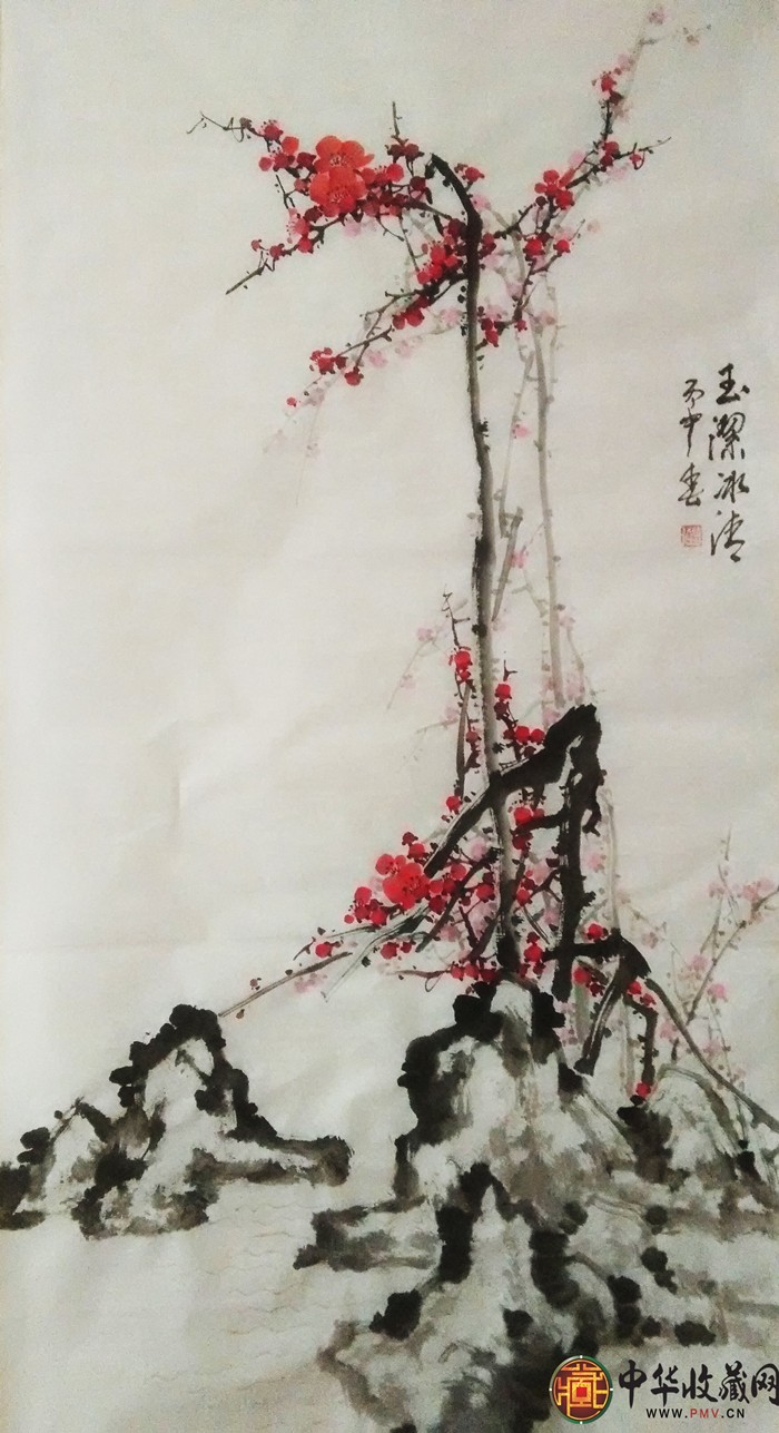 李森四尺豎幅國(guó)畫作品《玉潔冰清》